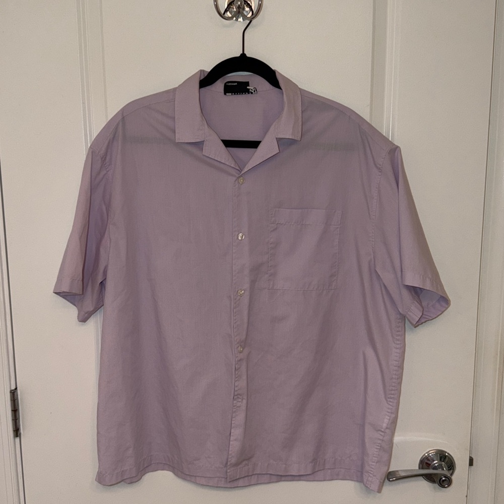 ASOS Lavender Short Sleeve Button-Up Shirt